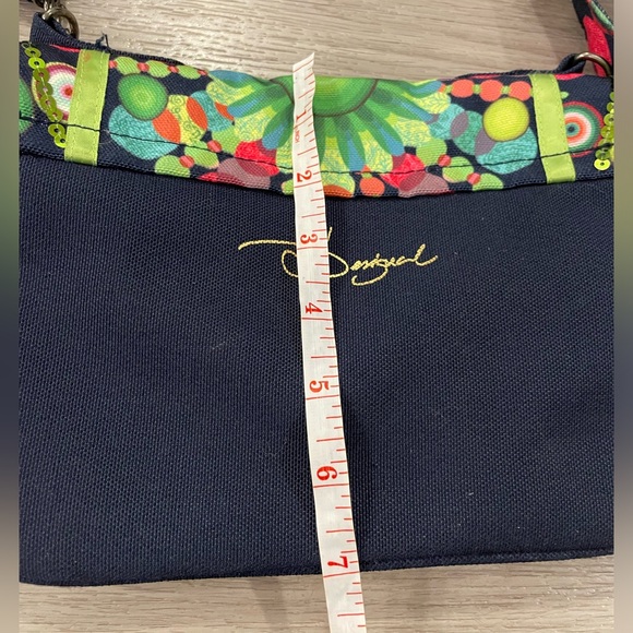 DESIGUAL Small Navy Multicoloured Designer Shoulder Bag with Mandala Print. - Picture 11 of 13